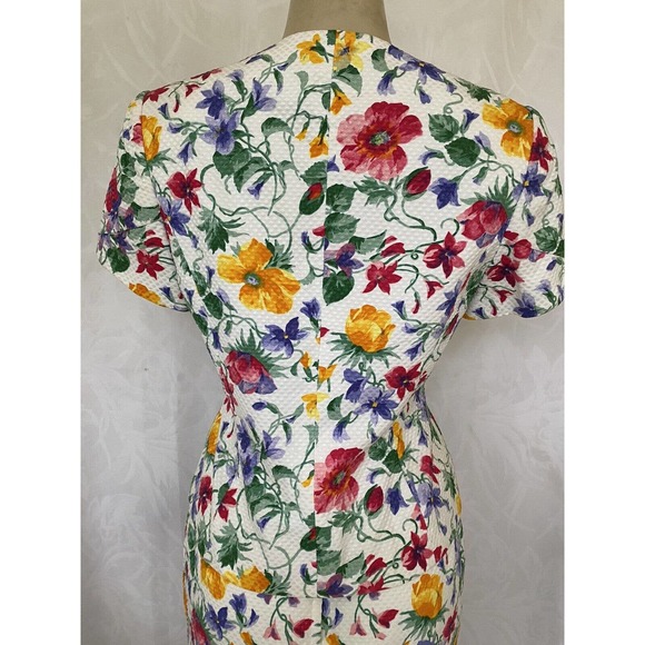 Albert Nipon Skirt Suit 2 pc Set Blazer Jacket Pencil Floral Short Sleev… - Picture 8 of 10